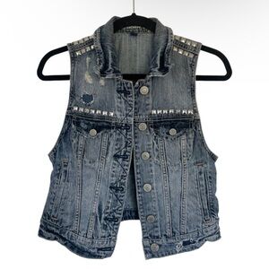 American Eagle Outfitters Blue Denim Vest